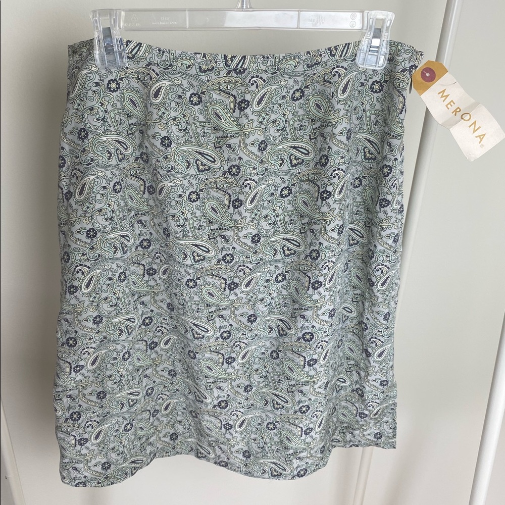 Merona Paisley Print Silk Skirt